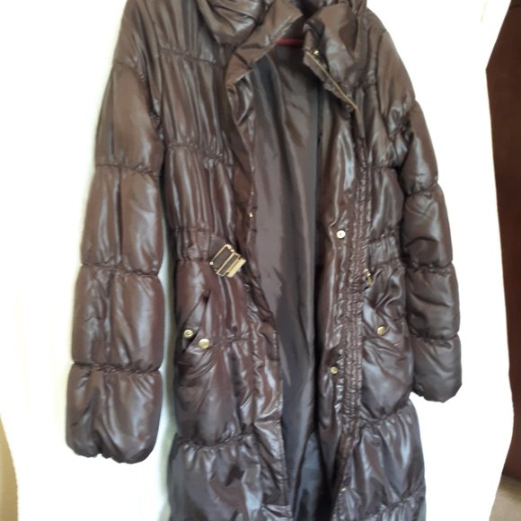 H&M long brown women's puffer coat 8 - Picture 7 of 9